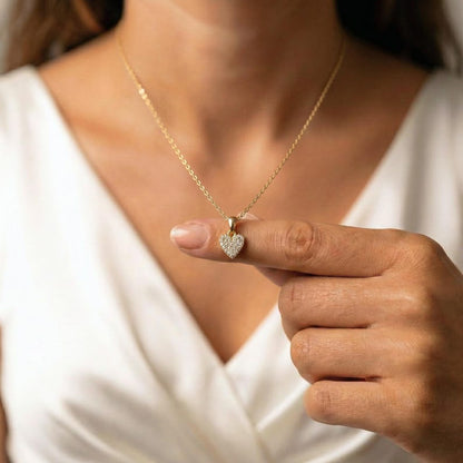 Heart Pavé Pendant Necklace — view 3