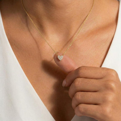 Heart Pavé Pendant Necklace — view 2
