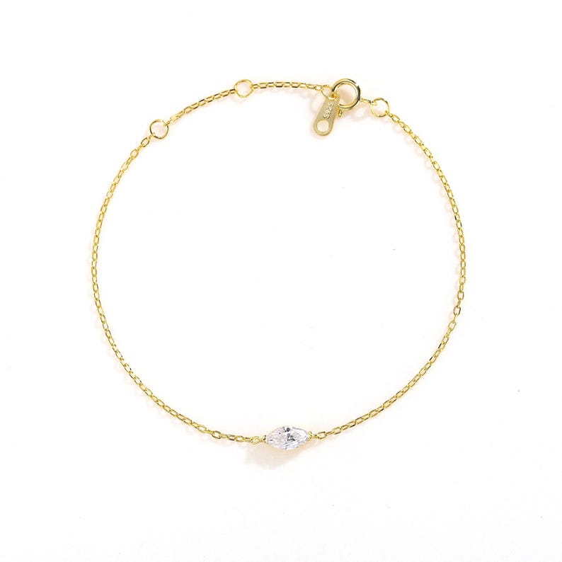Marquise Moissanite Chain Bracelet — view 6