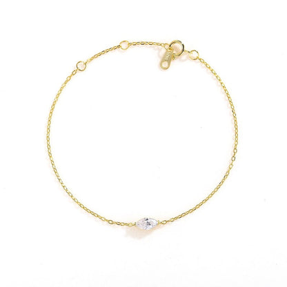 Marquise Moissanite Chain Bracelet — view 6