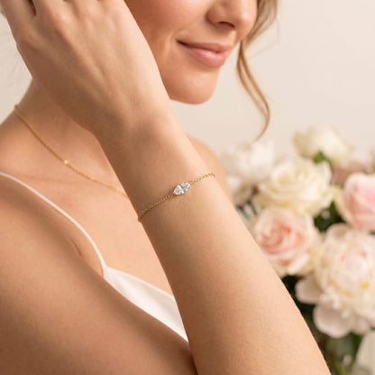 Marquise Moissanite Chain Bracelet — view 5