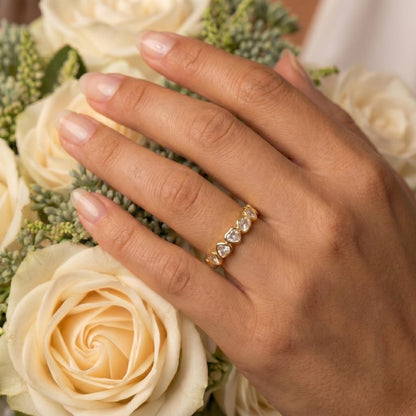 Heart Bezel Moissanite Band — view 1