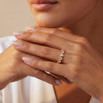 Heart Bezel Moissanite Band — view 3